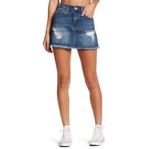 Ashley Mason | Distressed Denim Mini Skirt